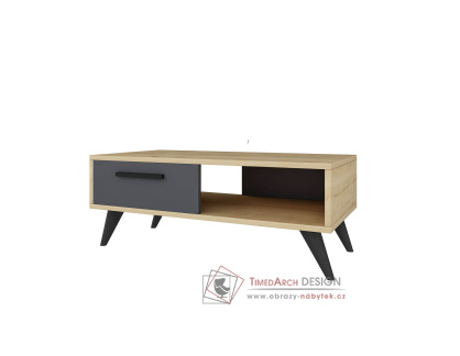 PALMER, konferenční stolek 90x45cm, dub / antracit