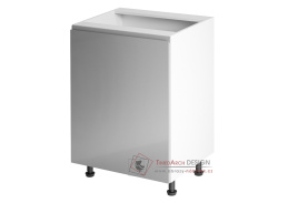 AURORA, dolní kuchyňská skříňka D601F - levá, bílá / šedý lesk