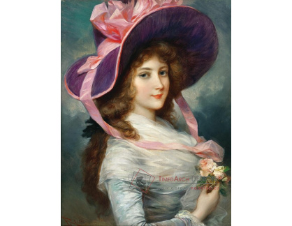 A-8065 Lucius Rossi - Portrét dámy s fialovým kloboukem a růžemi