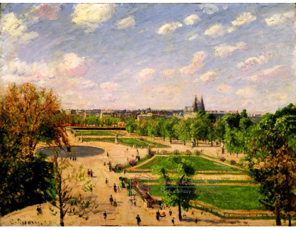 VCP-413 Camille Pissarro - Zahrada Tuileries v jarní ráno