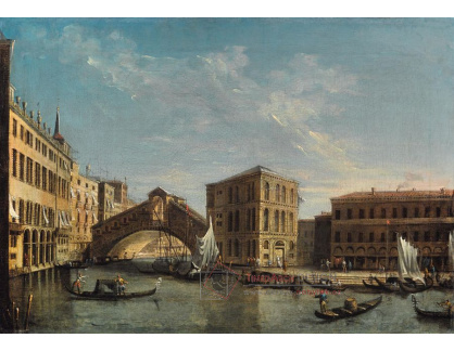 DDSO-1536 Canaletto - Ponte di Rialto s Palazzo dei Camerlenghi v Benátkách