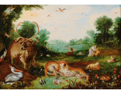 DDSO-1668 Jan Brueghel - Motiv z ráje se stvořením Adama