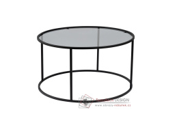 AURUM, konferenční stolek pr. 80cm, černá / šedé sklo