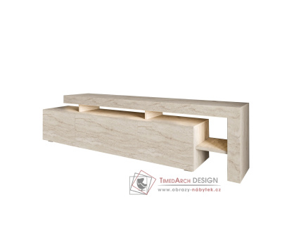 BELIZ, televizní stolek 3-dveřový, traventin