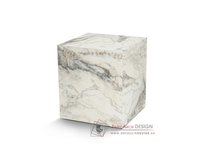 KUP, odkládací stolek, bílá mramor