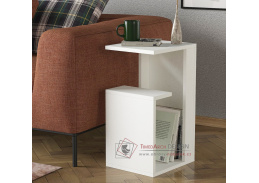 AGADI, odkládací příruční stolek 35x 29,5cm, bílá