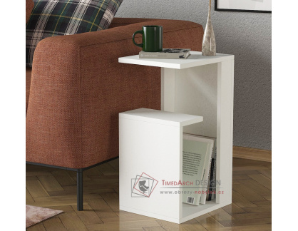 AGADI, odkládací příruční stolek 35x 29,5cm, bílá