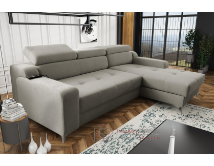 DARINA PREMIUM, sedací souprava - pravá, látka Massimo 416 šedá