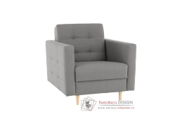 AMEDIA, čalouněné křeslo, látka Norn šedá