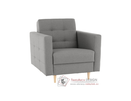 AMEDIA, čalouněné křeslo, látka Norn šedá