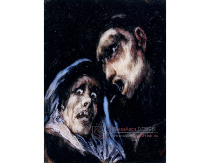 SO XII-483 Francisco de Goya - Mnich mluvící se starou ženou