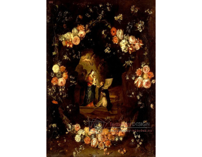 VKZ 26 Jan van Kessel - Madona s dítětem a svatým Ildephonsem orámovaná girlandou z květin