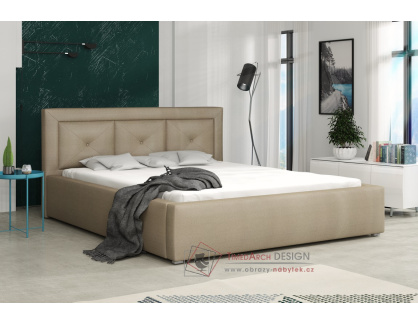 MIRABEL PLUS, čalouněná postel 180x200cm, látka béžová