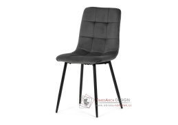 CT-281 GREY4, jídelní židle, černá / látka šedý samet