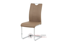DCL-411 LAT, jídelní židle, chrom / ekokůže latté