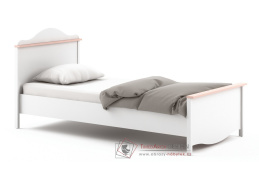 MIA MI-08, postel s matrací 90x200cm, bílá / růžová