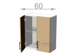 horní skříňka s odkapávačem š.60, v.72, Kaiser WD6072, bílá/bordó lesk