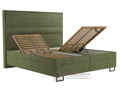 NIKKI, čalouněná postel 180x200cm, látka zelená