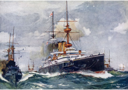A-3065 Charles Edward Dixon - Vlajková loď HMS Majestic roku 1895