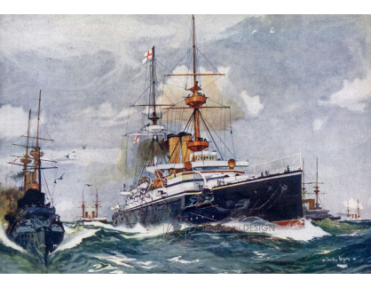 A-3065 Charles Edward Dixon - Vlajková loď HMS Majestic roku 1895