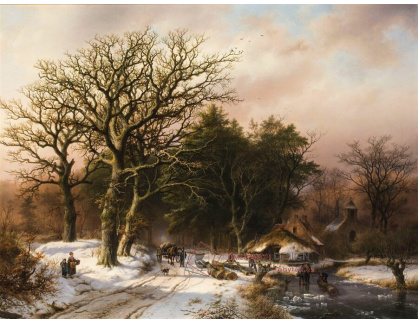 A-6818 Barend Cornelis Koekkoek - Zimní lesní scéna
