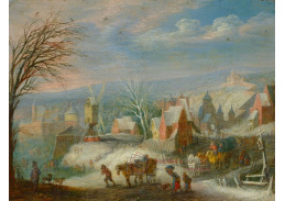 A-8710 Joseph Bredael - Zimní krajina s postavami