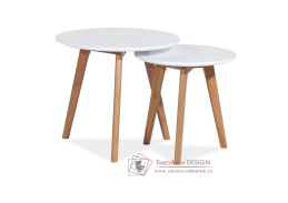 Set bílých příručních stolků MILAN S2