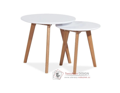 Set bílých příručních stolků MILAN S2