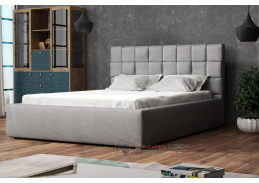 VLADAN, čalouněná postel 180x200cm, látka světle šedá