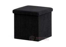 TAB-471 BK6, taburet s úložným prostorem, látka černá