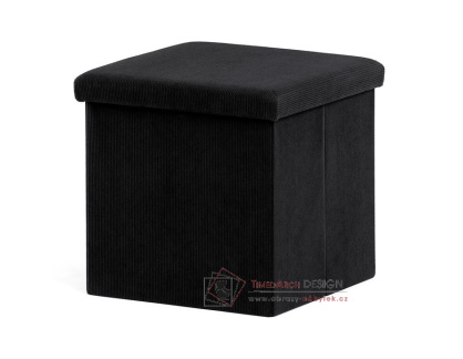 TAB-471 BK6, taburet s úložným prostorem, látka černá