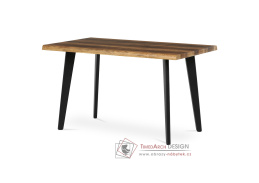 HT-F4413 OLW, jídelní stůl 130x80cm, černý lak / staré dřevo