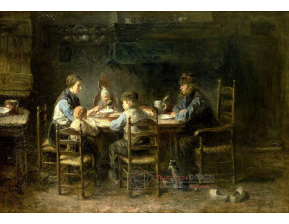SO IX 467 Jozef Israels - Rolnická rodina u stolu