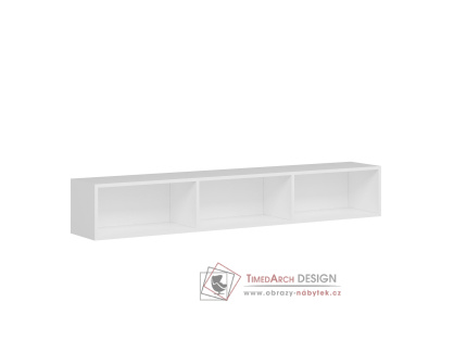 RIGEL, závěsný televizní stolek 3-dveřový, bílá
