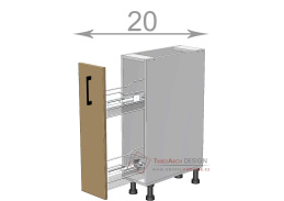 dolní cargo skříňka š.20, v.82, Premiere LC2082, bílá/bílý lesk