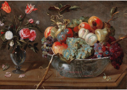 DDSO-4514 Frans Snyders - Zátiší s ovocem a květinami ve skleněné váze