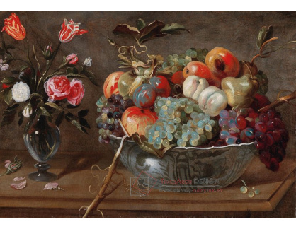DDSO-4514 Frans Snyders - Zátiší s ovocem a květinami ve skleněné váze