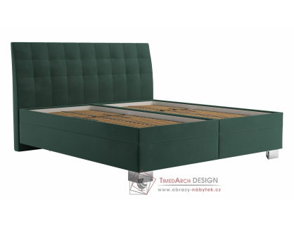 SARA, čalouněná postel 160x200cm, látka zelená