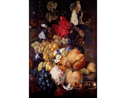 VH735 Jan van Huysum - Zátiší s květinami a ovocem