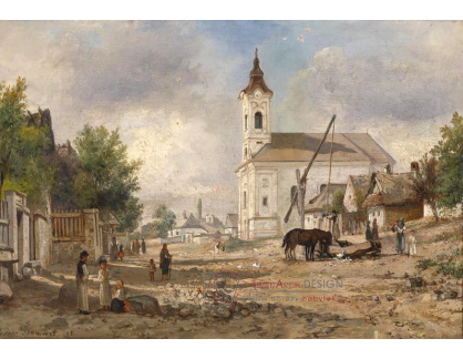 SO XIII-161 Elias Pieter van Bommel - Kostel a nádvoří s kašnou