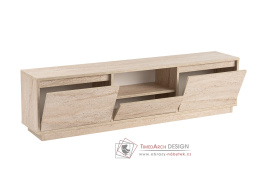 VANGUARD, televizní stolek 3-dveřový, traventin