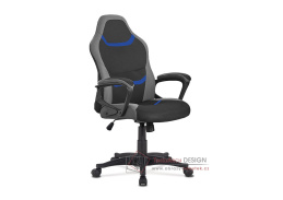 KA-L611 BLUE, kancelářská židle, látka černá + šedá + modrá