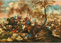 A-5286 Antonio Calza - Bitevní scéna mezi křesťany a Osmany