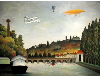 VF58 Henri Rousseau - Pohled na most v Sevres a kopce na Clamart St. Cloud a Bellevue