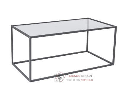 LIZBON, konfereční stolek 90x50cm, černá / kouřové sklo