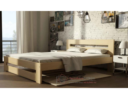 IRBIS, postel 140x200cm, borovicový masiv