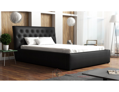 ANTONIO, čalouněná postel 180x200cm, ekokůže černá