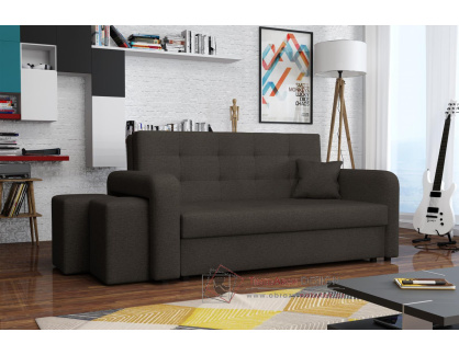 VIVIAN HOME III, pohovka rozkládací s taburety, látka Malmo 94 šedá