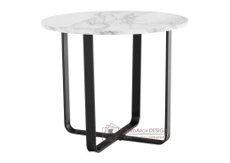 SALINO, konferenční stolek pr. 60cm, černá / bílý mramor