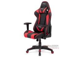 KA-F03 RED, kancelářská židle, ekokůže černá + červená